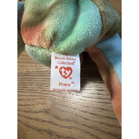 Ty Beanie Baby Peace Bear 1996 Multicolor PVC Pellets - Picture 6 of 8
